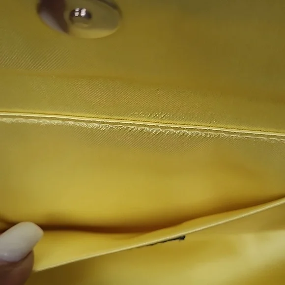 Neiman Marcus Yellow Satin Clutch - Picture 8 of 9